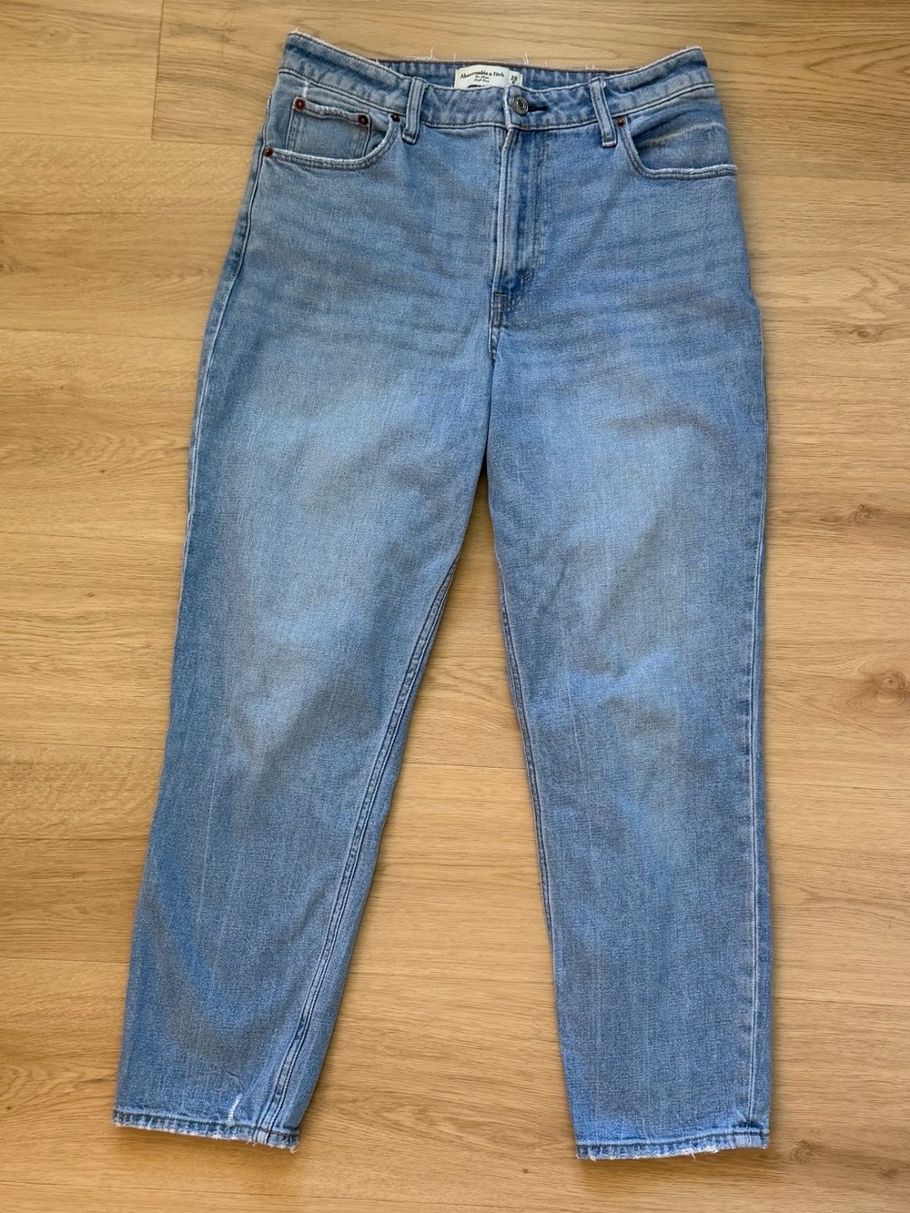 Abercrombie & Fitch Light Blue High-Rise Straight Jeans